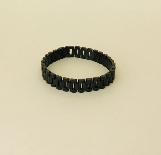 Black 12MM Stainless Steel Bracelet