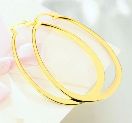 Gold Oval Hoops