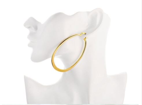 Gold Oval Hoops