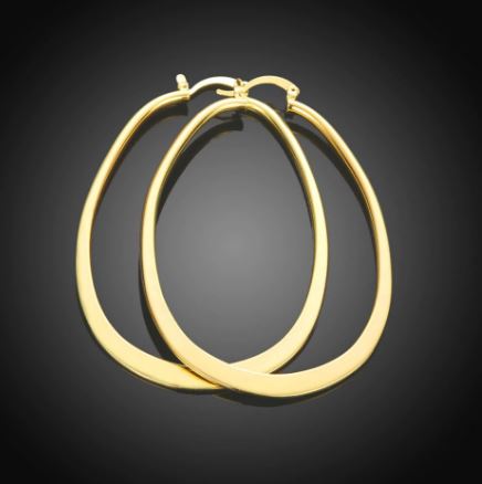 Gold Oval Hoops